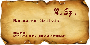 Marascher Szilvia névjegykártya